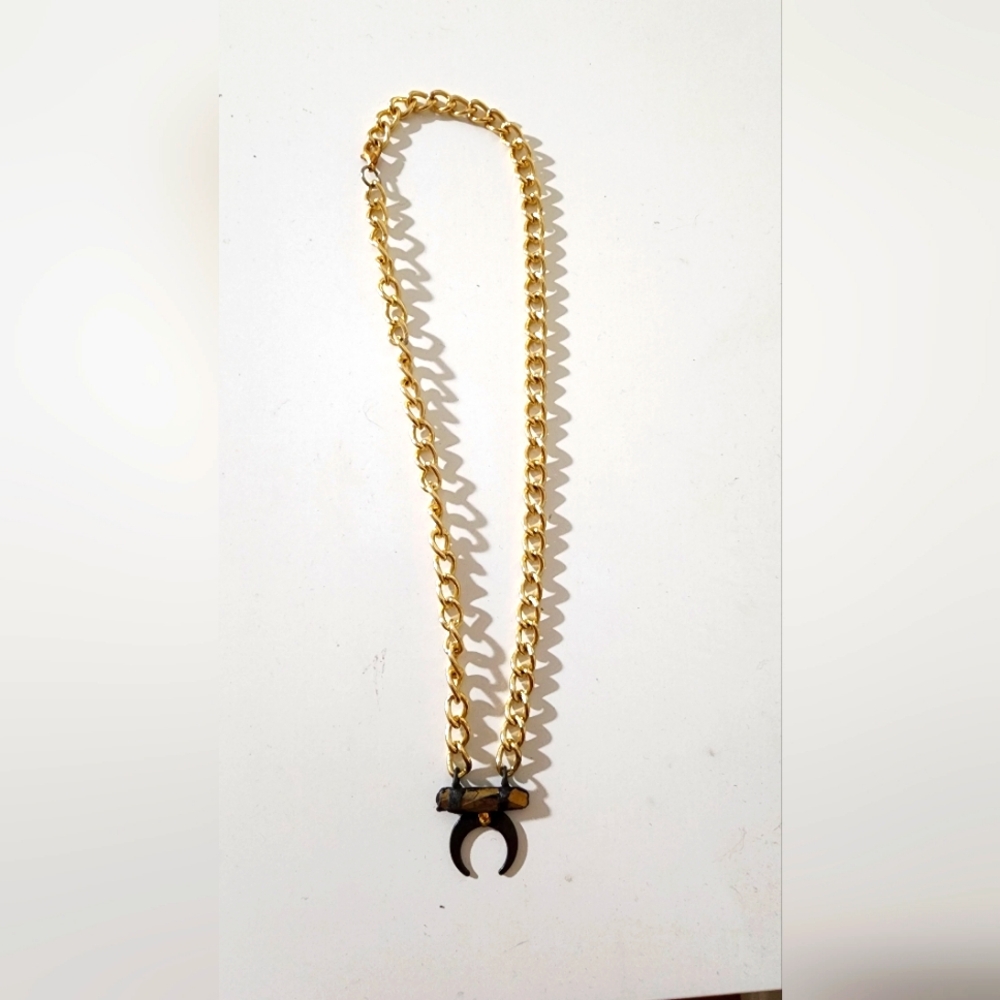 Crystal and moon choker